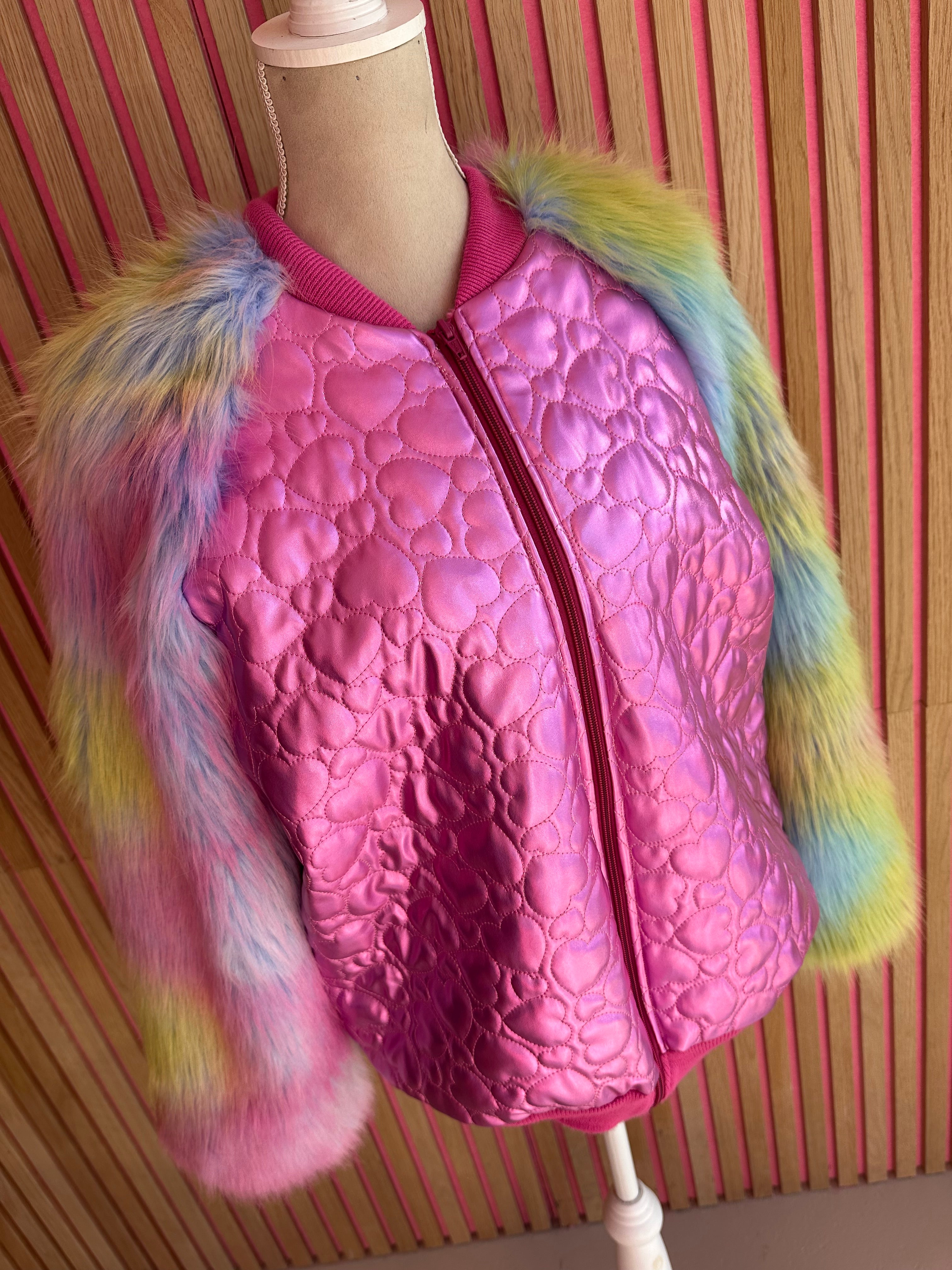 Bomberjack regenboog bont maat L