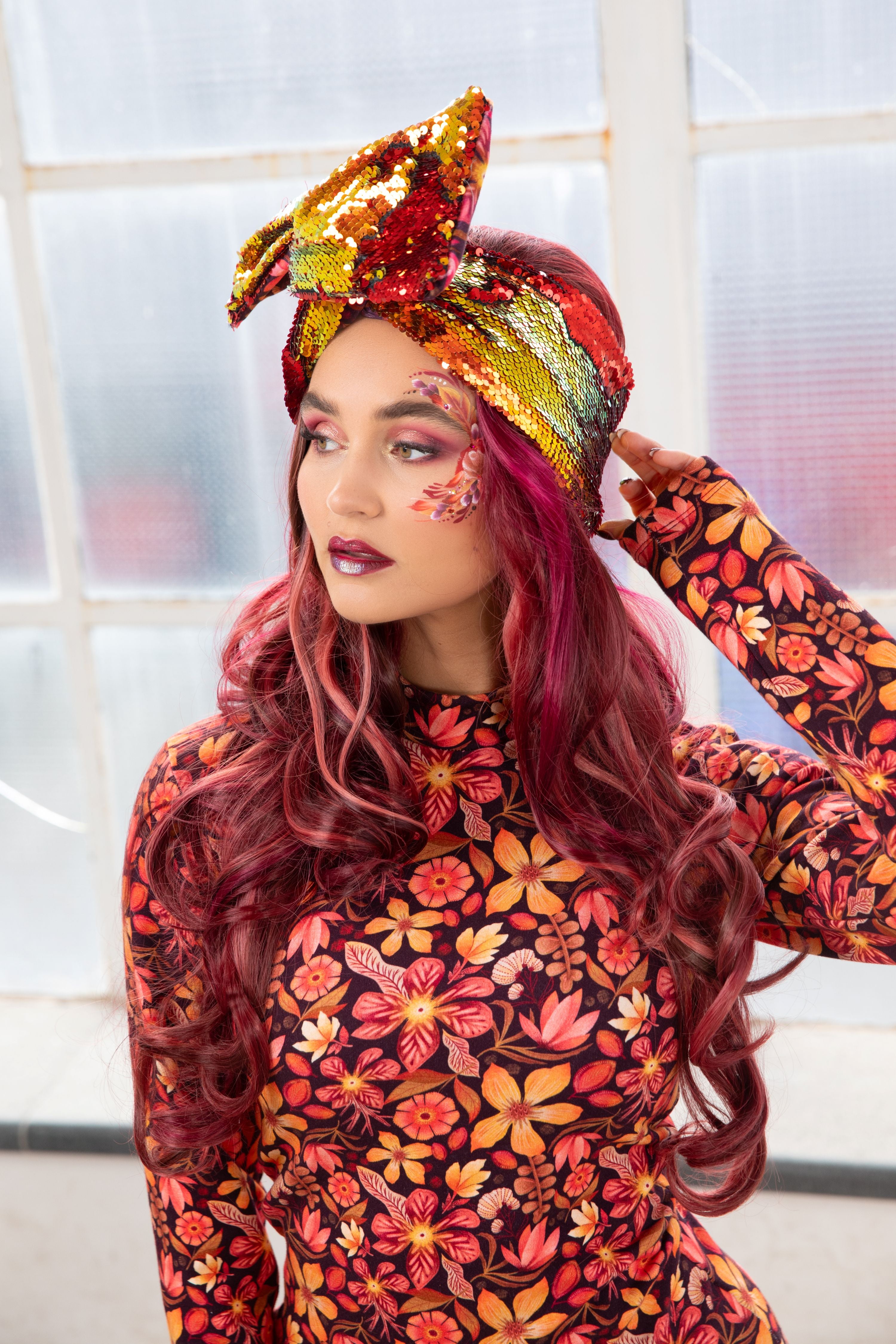 Flared legging "Fire Flower"