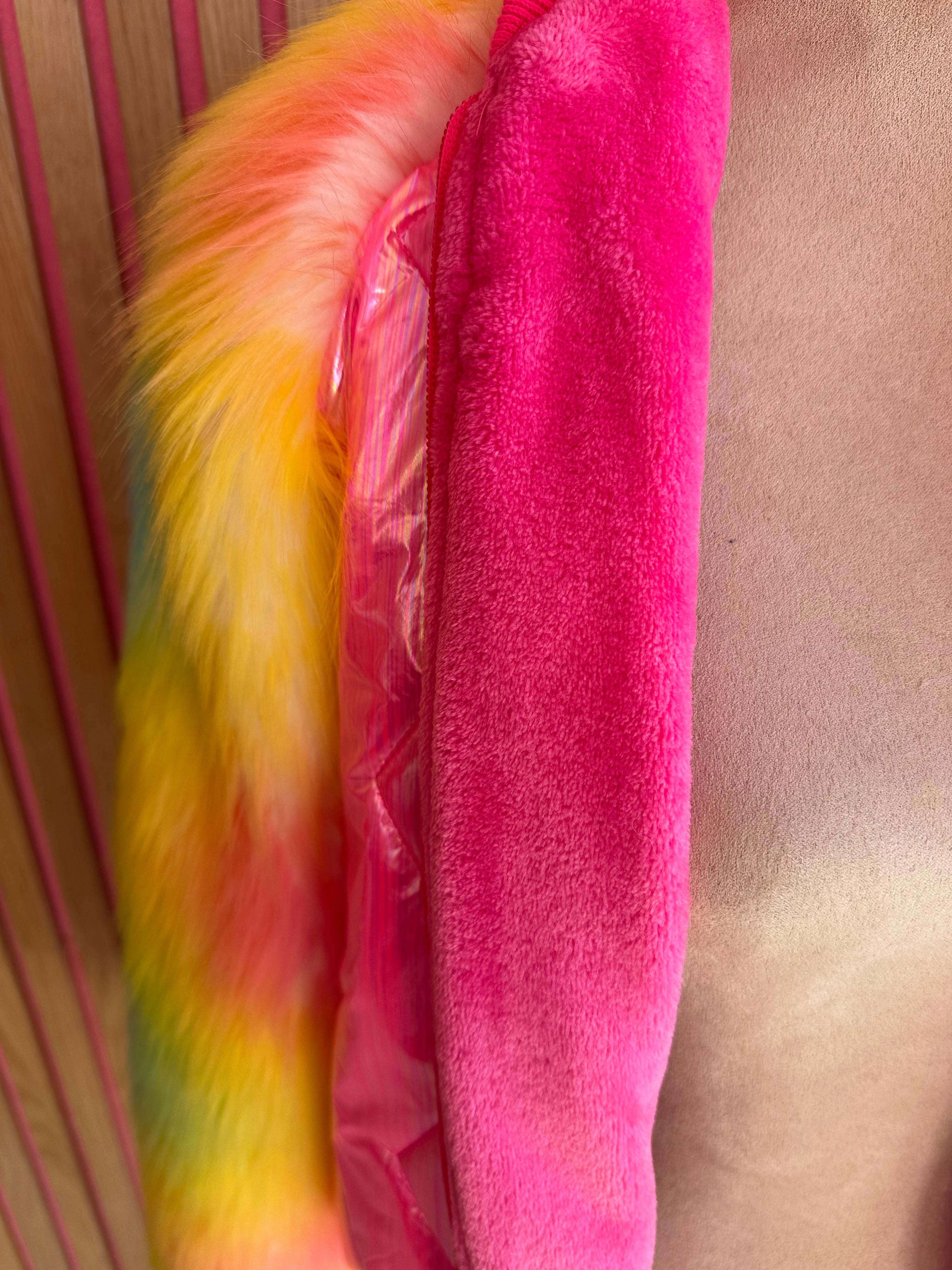 Bomberjack regenboog bont maat XL