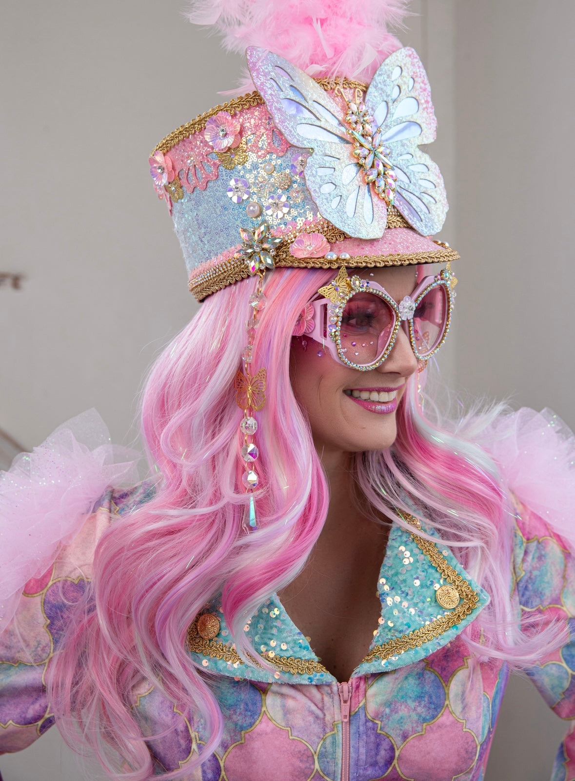 Hoed vlinder SALE roze