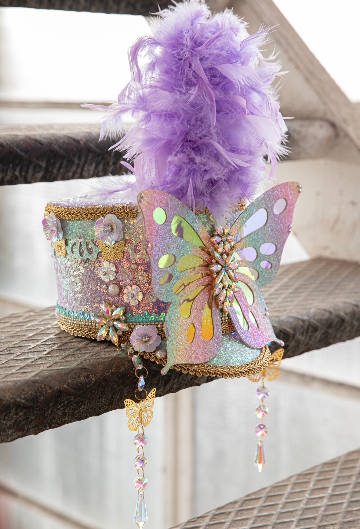 Hoed vlinder SALE lila