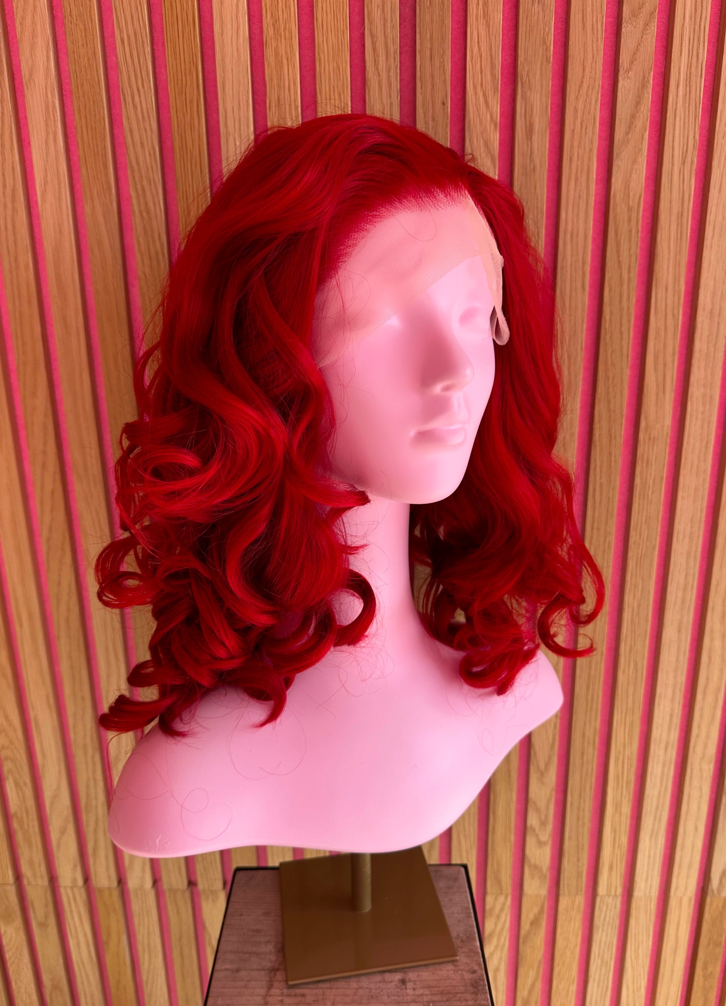 lace Front wig rubby red