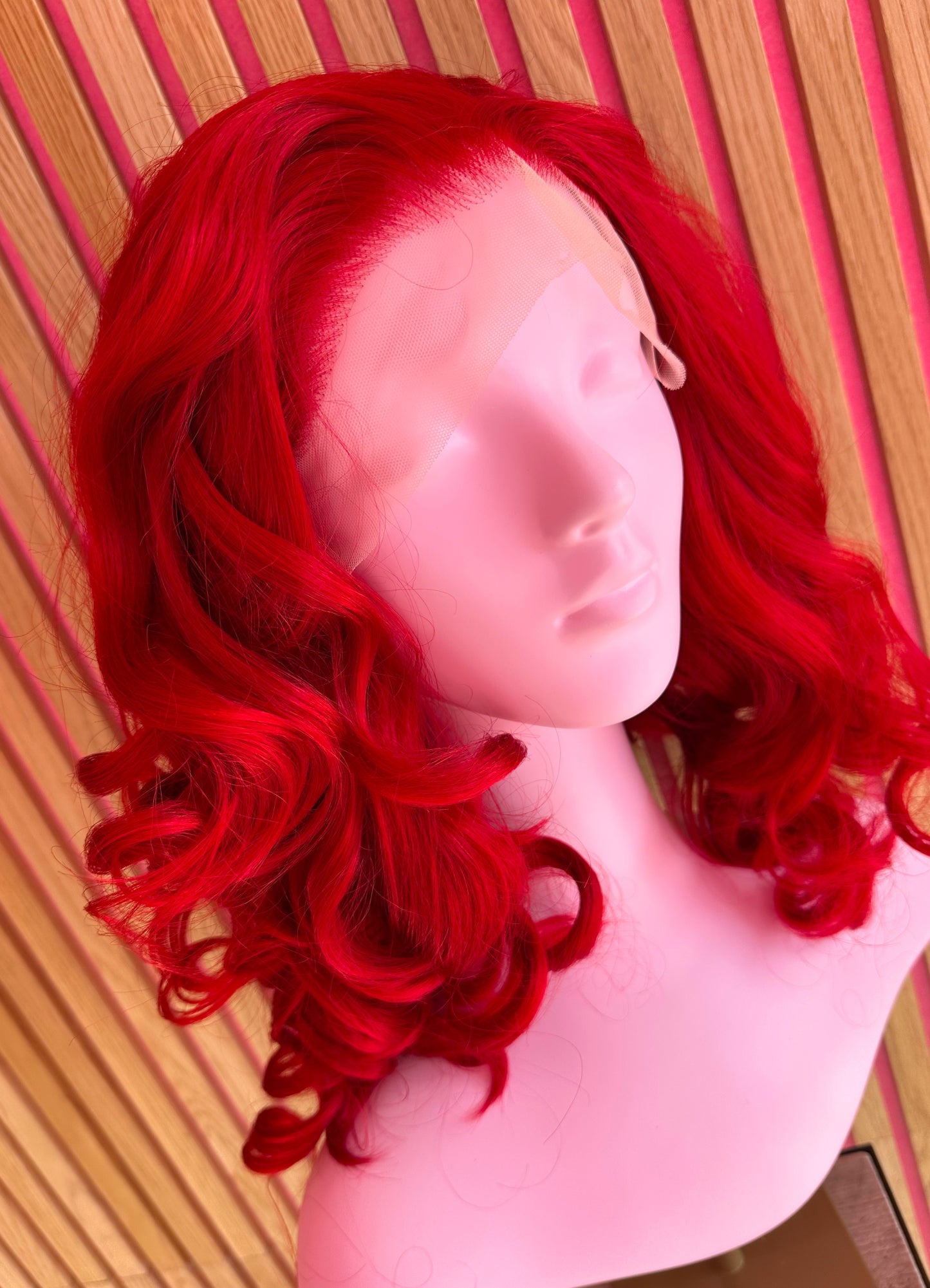 lace Front wig rubby red