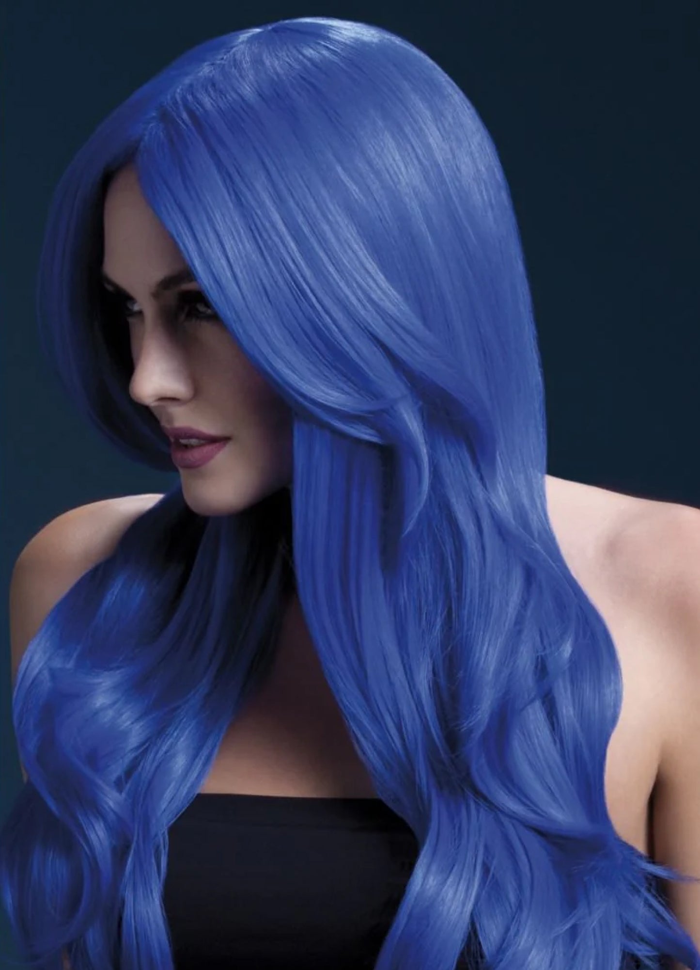 Pruik Khloe neon blue