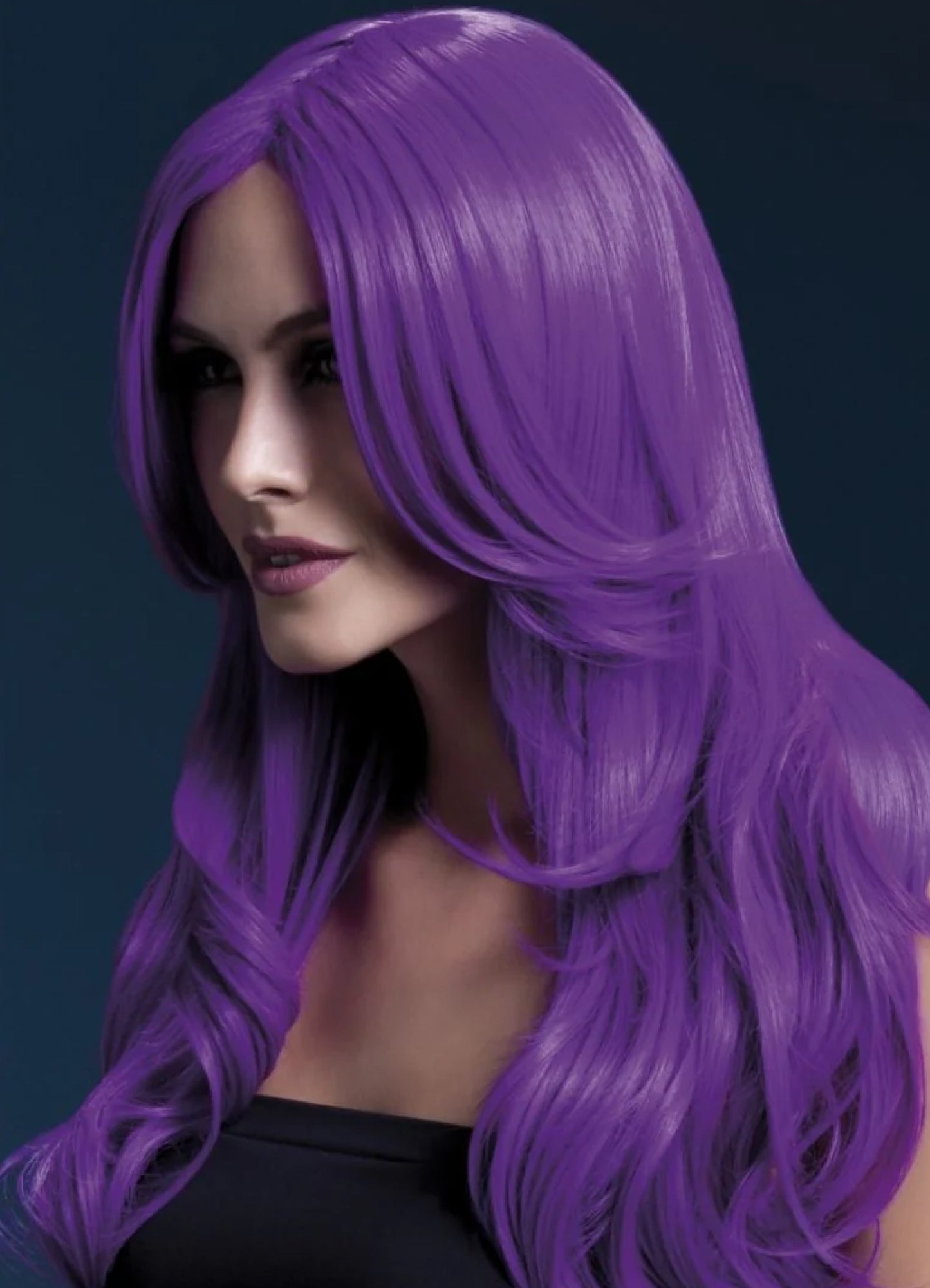 Pruik khloe neon purple