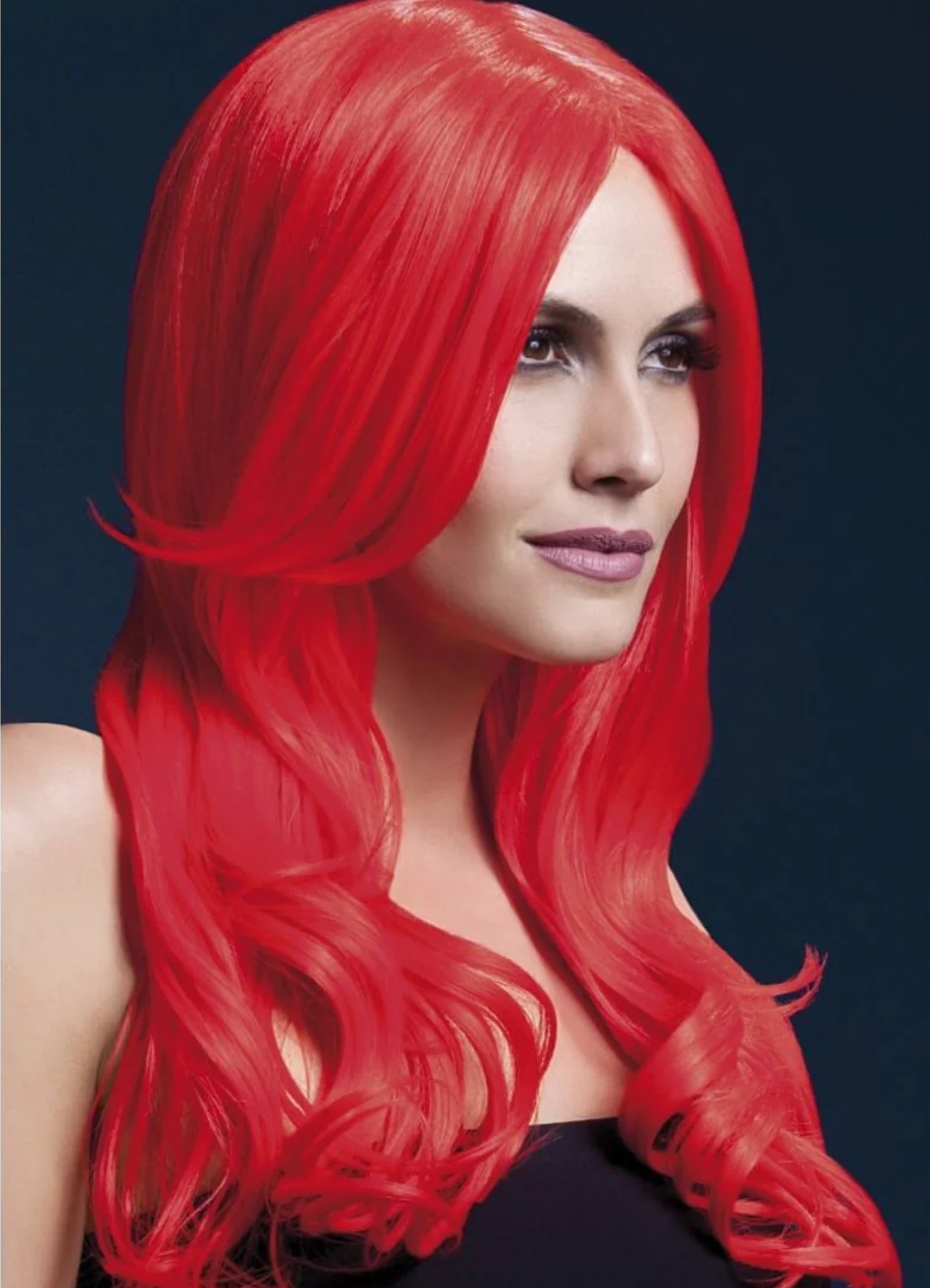 Pruik khloe neon red