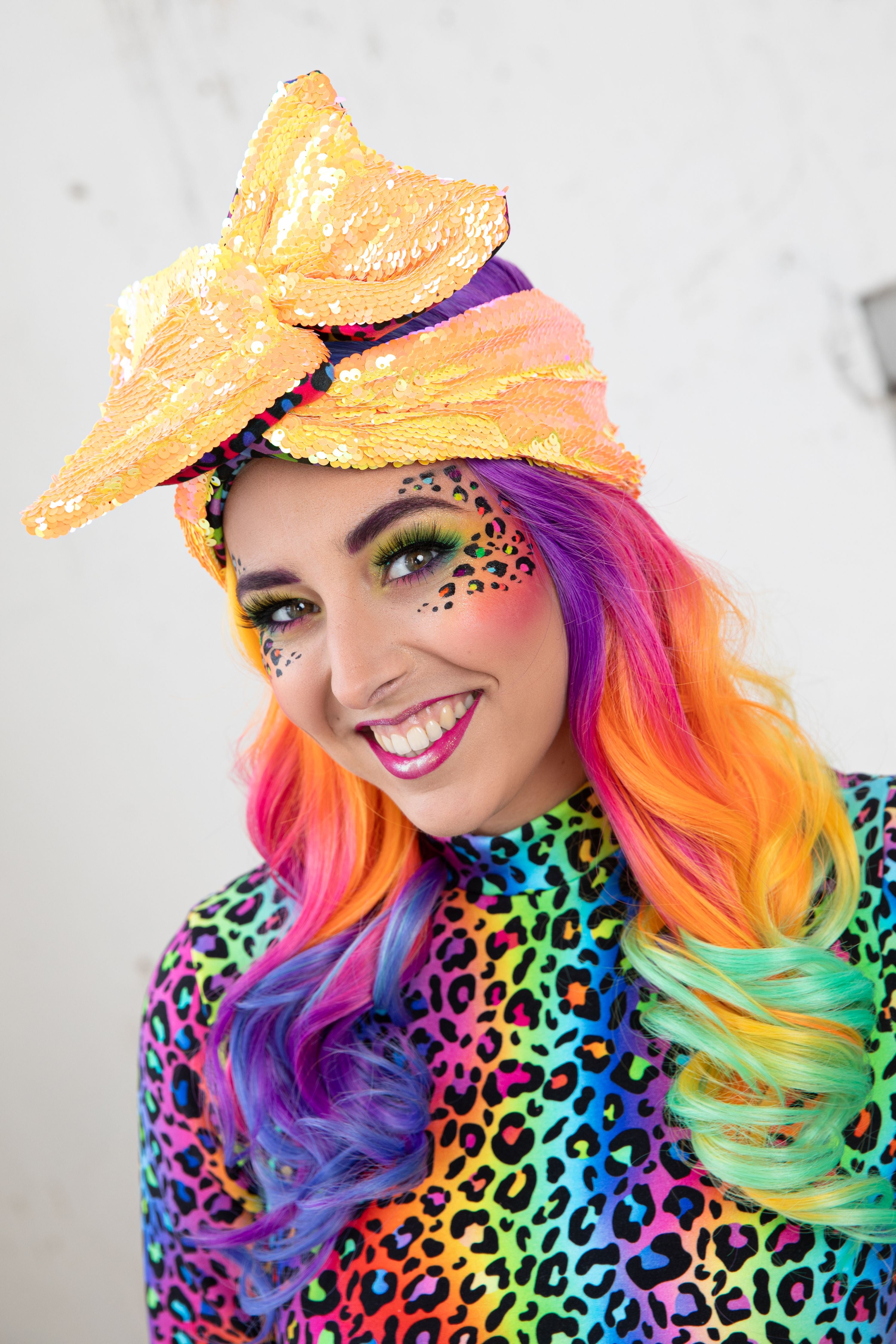 Flared legging "Rainbow leopard"