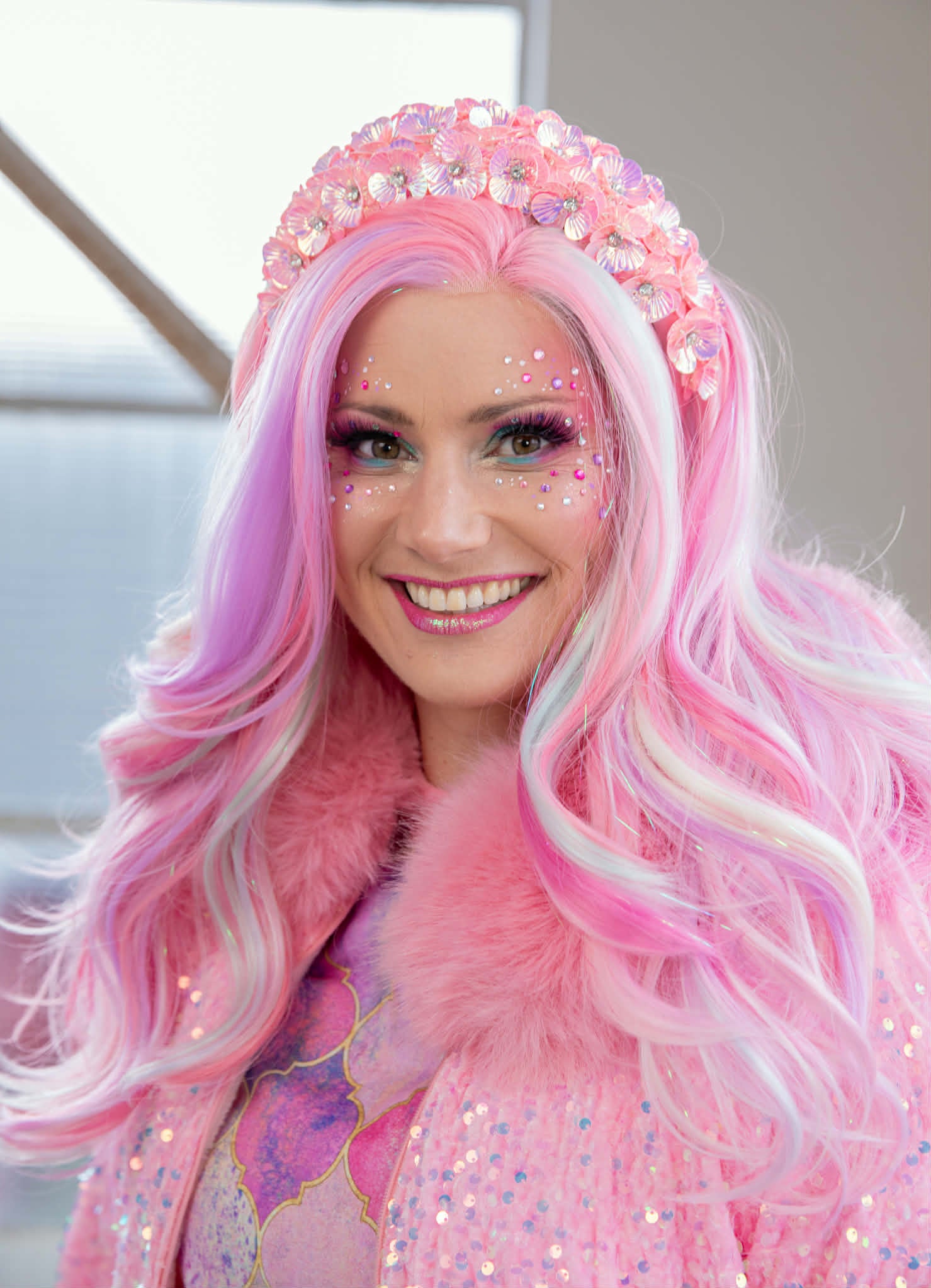 Flower headband pink